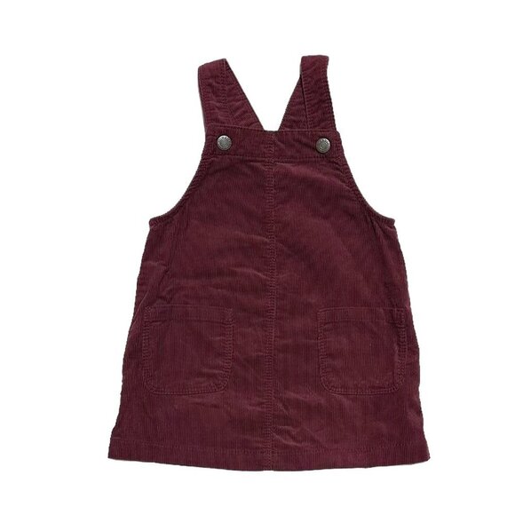 Old Navy Baby Girls Corduroy Overall Pinafore Dress Wine Maroon - Picture 1 of 3